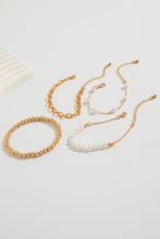 Gold Plated Chain Beaded 4 Pcs Bracelet Set