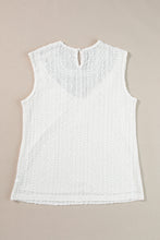 White Guipure Lace Crochet Keyhole Back Tank Top