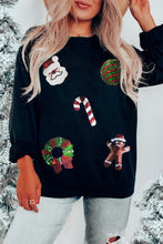 Black Christmas Favorites Sequin Graphic Sweatshirt