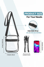 Black Transparent PVC Zipper Crossbody Bag