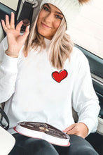 Heart Shaped Embroidered Pullover Sweatshirt