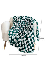 Dark Green Checkerboard Printed Soft Throw Blanket 120*200cm