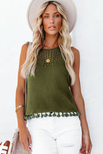 Tasseled Crochet Hollow-out Knit Tank