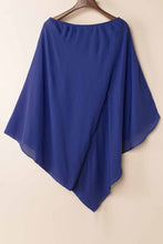 Blue Solid Color One Shoulder Batwing Sleeve Mini Dress