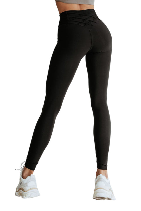 Leggings de cintura alta con control de barriga cruzados 