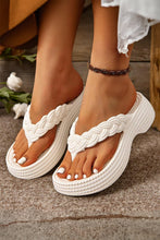 White Braided Pattern Thick Sole Flip Flop