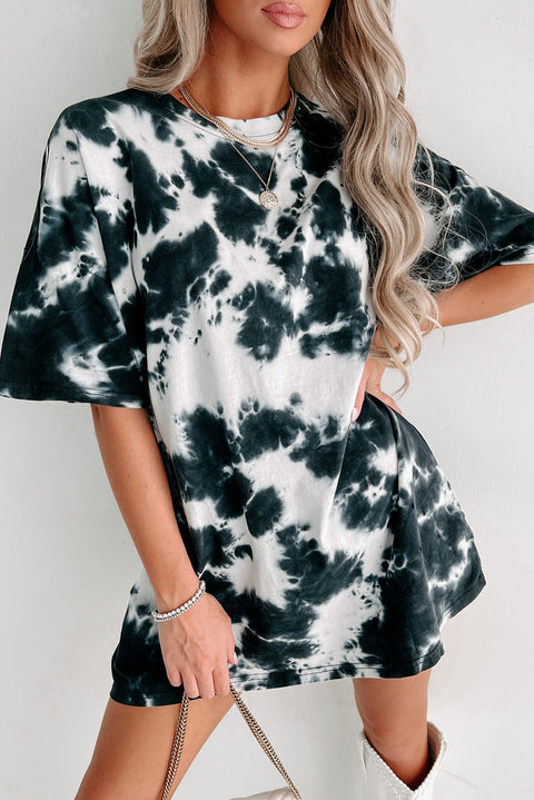 Tie-dye Round Neck Short Sleeve Top