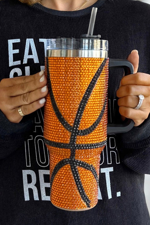 Chestnut Game Day Basketball Rhinestone Studded 40 Oz Tumbler