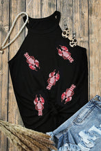 Black Sequin Crawfish Casual Tank Top