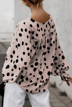 Button Frill Cuffs Oversize Puff Sleeve Blouse