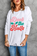 Beige Deek the Halls Graphic Round Neck Sweatshirt