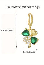 Gold Gorgeous Gem St. Patricks 4-leaf Clover Earrings