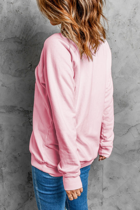 Heart Shaped Embroidered Pullover Sweatshirt