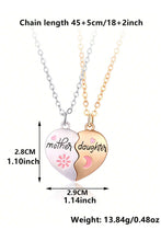 White 2pcs Mother & Daughter Magnetic Heart Necklace