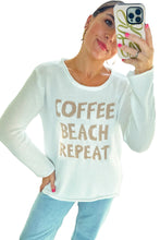 White COFFEE BEACH REPEAT Graphic Sweater