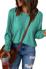 Solid Color Patchwork Long Sleeve Top