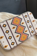 White Western Aztec Print PU Leather Square Single Shoulder Bag