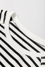 Black Stripe Raglan Sleeve Side Slits Loose Sweatshirt