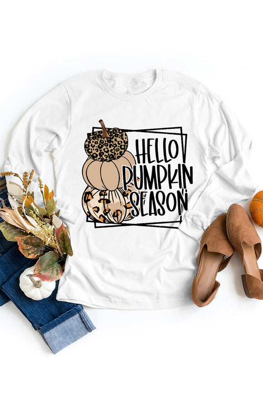 HELLO PUMPKIN SEASON Top de manga larga con estampado gráfico