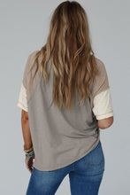 Simply Taupe Exposed Seam Colorblock Loose Tee