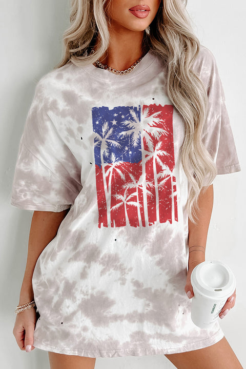 Tie-dye Round Neck Short Sleeve Top