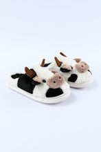 White Cartoon Animal Cow Plush Slippers