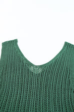 Hollowed Knit V Neck Tank Top