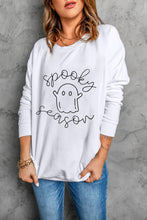 Beige Cute Ghost Spooky Season Graphic Halloween Sweatshirt