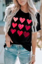 Camiseta con estampado de corazón y lentejuelas