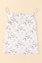 Beige Floral Print Drape Front Tank Top