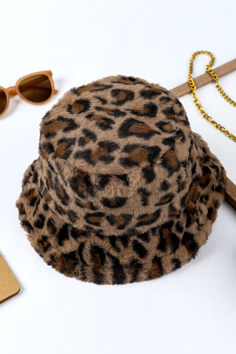 Thai Curry Leopard Plush Wide Brim Winter Fishman Hat