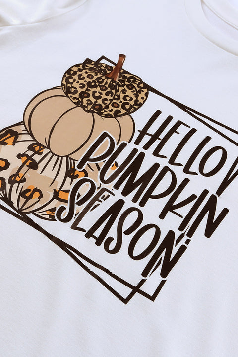 HELLO PUMPKIN SEASON Graphic Print Long Sleeve Top