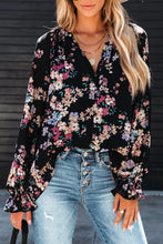 Blusa de gasa con estampado de flores silvestres