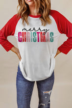 Christmas Tree Snowflakes Graphic Raglan Top