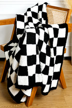 Color black Plush Checkered Print Sofa Blanket 127*152cm