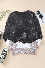 Snowy Christmas Graphic Leopard Bleached Sweatshirt