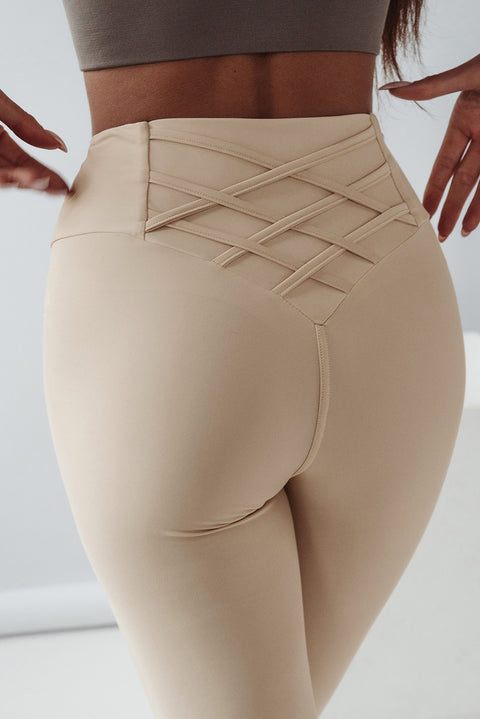 Leggings de cintura alta con control de barriga cruzados 