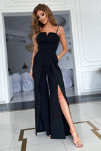 Spaghetti Straps Slit Leg Jumpsuit with Pockets