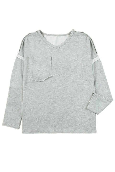 Pocketed Oversized Drop Sleeve Top