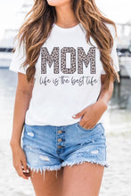 MOM life is the best life Leopard Print Graphic T Shirt