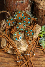 Chestnut Western Turquoise Decor Layered String Tassel Belt