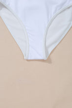 White Asymmetric Ruffle Trim Tie Waist One Piece Swimsuit