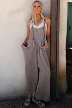 Philippine Gray Corded Adjustable Straps Wide Leg Loose Overall