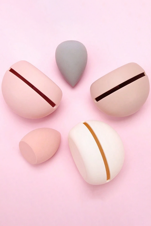 Light Pink Makeup Blender Silicone Travel Storage Case