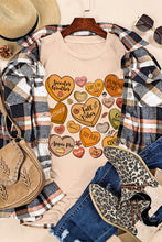 Khaki Candy Heart Thanksgiving Graphic Tee