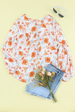 Blusa Dolman con estampado floral y cuello en V dividido 