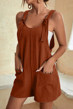 Adjustable Straps Pocketed Textured Romper