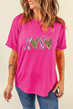 Rose Red Heart XOXO Graphic Crewneck Valentines T Shirt