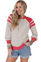 Apricot Color Block Raglan Long Sleeve Top