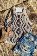 Aztec Geometric Print Knitted Tank Top